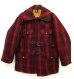 画像1: 50'S WOOLRICH 黒タグ ウール マッキーノコート レッド/ブラック (VINTAGE) (1)