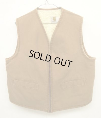 画像1: 70'S CARHARTT プリントタグ 裏ボア入り ダックベスト USA製 (VINTAGE)