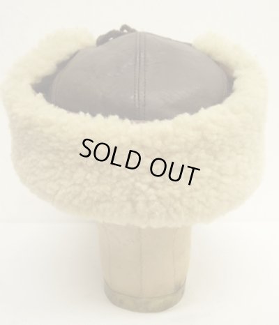 画像4: 90'S BANANA REPUBLIC 裏地キルティング シープスキン耳当て付き レザーキャップ USA製 (VINTAGE)