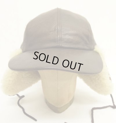 画像6: 90'S BANANA REPUBLIC 裏地キルティング シープスキン耳当て付き レザーキャップ USA製 (VINTAGE)