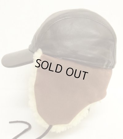 画像7: 90'S BANANA REPUBLIC 裏地キルティング シープスキン耳当て付き レザーキャップ USA製 (VINTAGE)