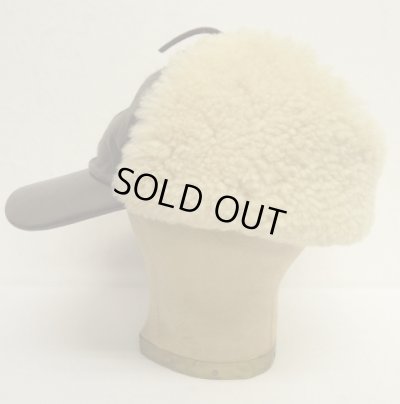 画像3: 90'S BANANA REPUBLIC 裏地キルティング シープスキン耳当て付き レザーキャップ USA製 (VINTAGE)