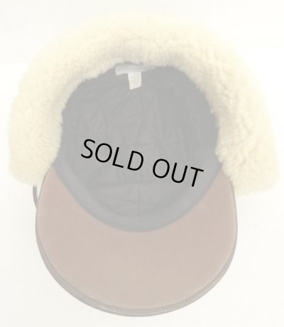 画像9: 90'S BANANA REPUBLIC 裏地キルティング シープスキン耳当て付き レザーキャップ USA製 (VINTAGE)