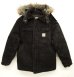 画像1: 80'S CARHARTT フード付き 裏地キルティング ダックジャケット BLACK USA製 (VINTAGE) (1)