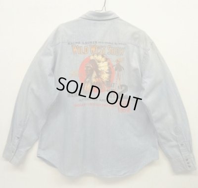 画像1: 00'S RALPH LAUREN "WILD WEST SHOW" バックプリント シャンブレーシャツ (VINTAGE)