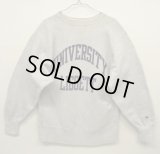 90'S CHAMPION "UNIVERSITY LIGGETT" 刺繍タグ 染み込みプリント リバースウィーブ グレー USA製 (VINTAGE)