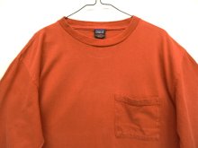 他の写真1: 90'S PATAGONIA 黒タグ オーバルロゴ刺繍 長袖 ポケット付きTシャツ オレンジ USA製 (VINTAGE)