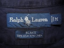 他の写真2: 90'S RALPH LAUREN "BLAKE" シルク/リネン 長袖 BDシャツ ネイビー (DEADSTOCK)