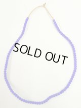 ホワイトハーツ ガラスビーズ ネックレス ネイビー 6mm (VINTAGE)