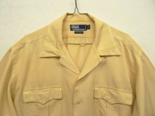 他の写真1: 90'S RALPH LAUREN レーヨン100% 長袖 オープンカラーシャツ ベージュ (VINTAGE)