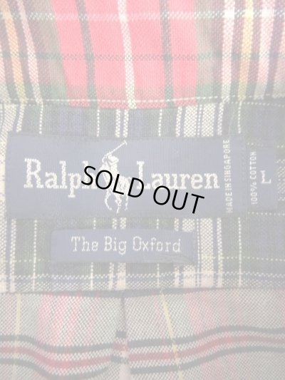 画像2: 90'S RALPH LAUREN "THE BIG OXFORD" オックスフォード BDシャツ クレイジーパターン/チェック柄 (VINTAGE)