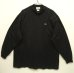 画像1: 80'S CHEMISE LACOSTE モックネック 長袖 Tシャツ ブラック フランス製 (VINTAGE) (1)