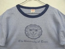 他の写真2: 60'S CHAMPION プロダクツタグ リンガーTシャツ 染み込みプリント 杢ブルー USA製 (VINTAGE)