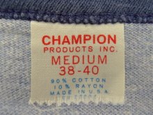 他の写真1: 60'S CHAMPION プロダクツタグ リンガーTシャツ 染み込みプリント 杢ブルー USA製 (VINTAGE)