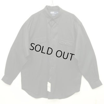 画像1: 90'S RALPH LAUREN "BENFORD" レーヨン 長袖シャツ ブラック (DEADSTOCK)