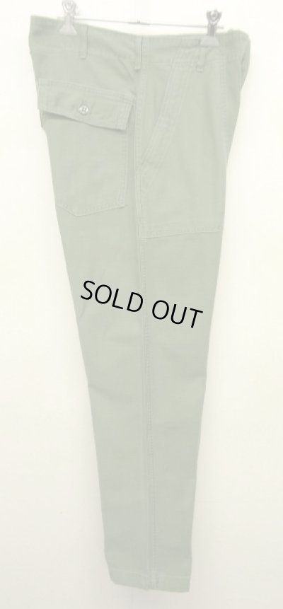 画像4: 60'S アメリカ軍 US ARMY "OG107" コットンサテン 平ボタン ベイカーパンツ W30L31 (VINTAGE)