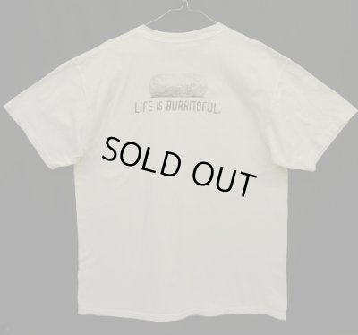 画像2: CHIPOTLE "LIFE IS BURRITOFUL" 両面プリント 半袖Tシャツ WHITE (USED)