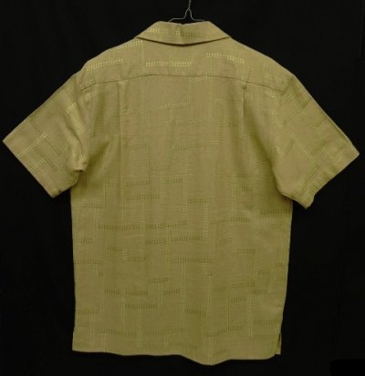画像2: PRONTI リネン 半袖 オープンカラーシャツ ベージュ/カーキステッチ (VINTAGE)