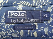 他の写真2: 90'S RALPH LAUREN コットン 半袖 オープンカラーシャツ インディゴ/総柄 (VINTAGE)