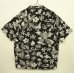画像2: 90'S RALPH LAUREN "CLASSIC FIT" ビスコース 半袖 オープンカラーシャツ ブラックベース/花柄 (VINTAGE) (2)