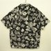 画像2: 90'S RALPH LAUREN "CLASSIC FIT" ビスコース 半袖 オープンカラーシャツ ブラックベース/花柄 (VINTAGE) (2)