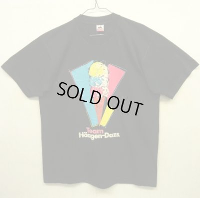 画像1: 90'S Haagen-Dazs シングルステッチ 両面プリント 半袖 Tシャツ ブラック USA製 (VINTAGE)