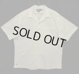 90'S RALPH LAUREN "CALDWELL" 裾ロゴ入り コットン 半袖 オープンカラーシャツ ホワイト (VINTAGE)