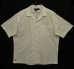 画像1: 90'S RALPH LAUREN "CALDWELL" 裾ロゴ入り コットン 半袖 オープンカラーシャツ ホワイト (VINTAGE) (1)