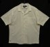 画像1: 90'S RALPH LAUREN "CALDWELL" 裾ロゴ入り コットン 半袖 オープンカラーシャツ ホワイト (VINTAGE) (1)