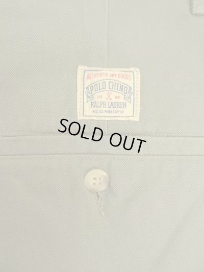 画像7: 90'S RALPH LAUREN "POLO CHINO" ツープリーツ チノショーツ カーキ USA製 (DEADSTOCK)