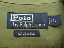 他の写真2: 90'S RALPH LAUREN "CALDWELL" 裾ロゴ入り シルク/リネン 半袖 オープンカラーシャツ オリーブ (VINTAGE)