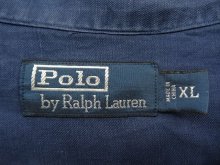 他の写真2: 90'S RALPH LAUREN 裾ロゴ入り シルク/リネン 半袖 オープンカラーシャツ ネイビー (VINTAGE)