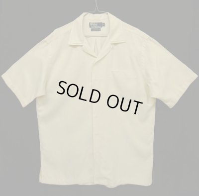 画像1: 90'S RALPH LAUREN "CALDWELL" シルク/コットン 半袖 オープンカラーシャツ オフホワイト (VINTAGE)