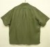 画像3: 90'S RALPH LAUREN "CALDWELL" 裾ロゴ入り シルク/リネン 半袖 オープンカラーシャツ オリーブ (VINTAGE) (3)