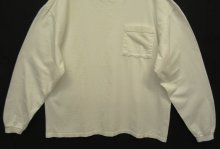他の写真3: 90'S PATAGONIA 黒タグ オーバルロゴ刺繍 長袖 ポケット付きTシャツ ホワイト USA製 (VINTAGE)