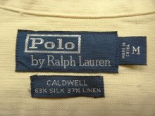 他の写真2: 90'S RALPH LAUREN "CALDWELL" シルク/リネン ヘリンボーン 長袖 オープンカラーシャツ ベージュ (VINTAGE)
