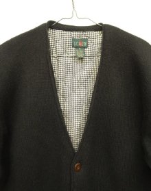 他の写真1: 90'S J.CREW 旧タグ 中綿入り ウール Vネック カーディガン ブラック (VINTAGE)