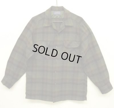画像1: 60'S PENDLETON "BOARD SHIRT" ウール オープンカラーシャツ チェック柄 USA製 (VINTAGE)