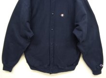 他の写真3: 90'S CHAMPION 刺繍タグ リバースウィーブ スナップボタン カーディガン ネイビー USA製 (VINTAGE)