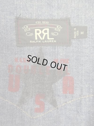 画像2: RRL コンチョボタン 耳付きデニム ウエスタンシャツ USA製 (USED)