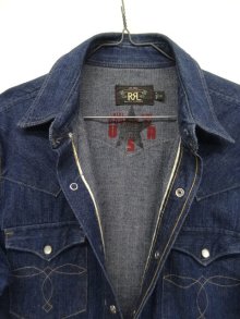 他の写真2: RRL コンチョボタン 耳付きデニム ウエスタンシャツ USA製 (USED)