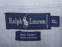 他の写真2: 90'S RALPH LAUREN "BIG SHIRT" 裾ロゴ刺繍 オックスフォード 長袖 BDシャツ ブルー (VINTAGE)