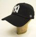 画像1: AMERICAN NEEDLE "NY" コットン ベースボールキャップ BLACK (NEW) (1)