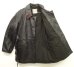 画像2: JACQUIN フランス レザー ファイヤーマンコート ベルト付き BLACK (VINTAGE) (2)
