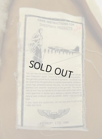 画像4: 90'S AVIREX B-3 リアルムートン フライトジャケット USA製 (VINTAGE)