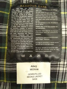 他の写真2: 00'S BARBOUR 3クレスト "DOWN FILLED BEDALE" オイルド ダウンジャケット SAGE イングランド製 (VINTAGE)