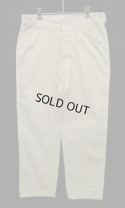 画像1: フレンチチャイナ アジャスター付き ワークパンツ WHITE (DEADSTOCK)