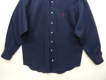 他の写真3: 90'S RALPH LAUREN シルク100% 長袖 BDシャツ ネイビー USA製 (VINTAGE)