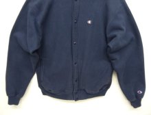 他の写真3: 90'S CHAMPION 刺繍タグ リバースウィーブ スナップボタン カーディガン ネイビー USA製 (VINTAGE)