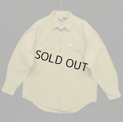 画像1: 90'S RALPH LAUREN "ENLARGED ROCKWELL" チンスト付き ハーフジップ ワークシャツ (VINTAGE)